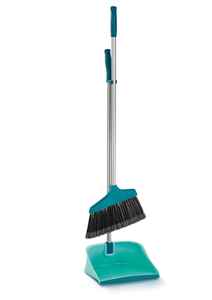 Sweeper set with handle and open dust pan