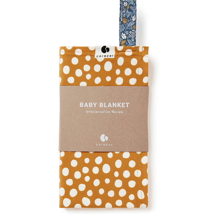 Coracor Abstract Dot Mustard Baby blanket