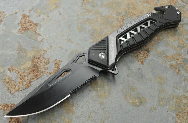 Smith & Wesson® RESCUE POCKET KNIFE GREY - Räddningskniv