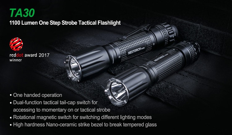 NEXTORCH TA30 One-Step-Strobe Tactical Flashlight 1100 LM