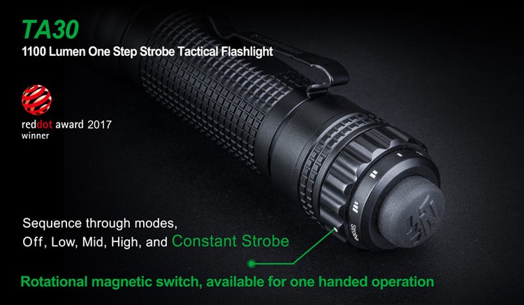 NEXTORCH TA30 One-Step-Strobe Tactical Flashlight 1100 LM