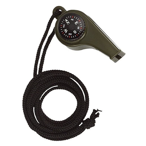 ROTHCO 3-1 Super Whistle with Compass & Thermometer - Olivgrön