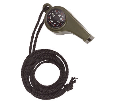 ROTHCO 3-1 Super Whistle with Compass & Thermometer - Olivgrön