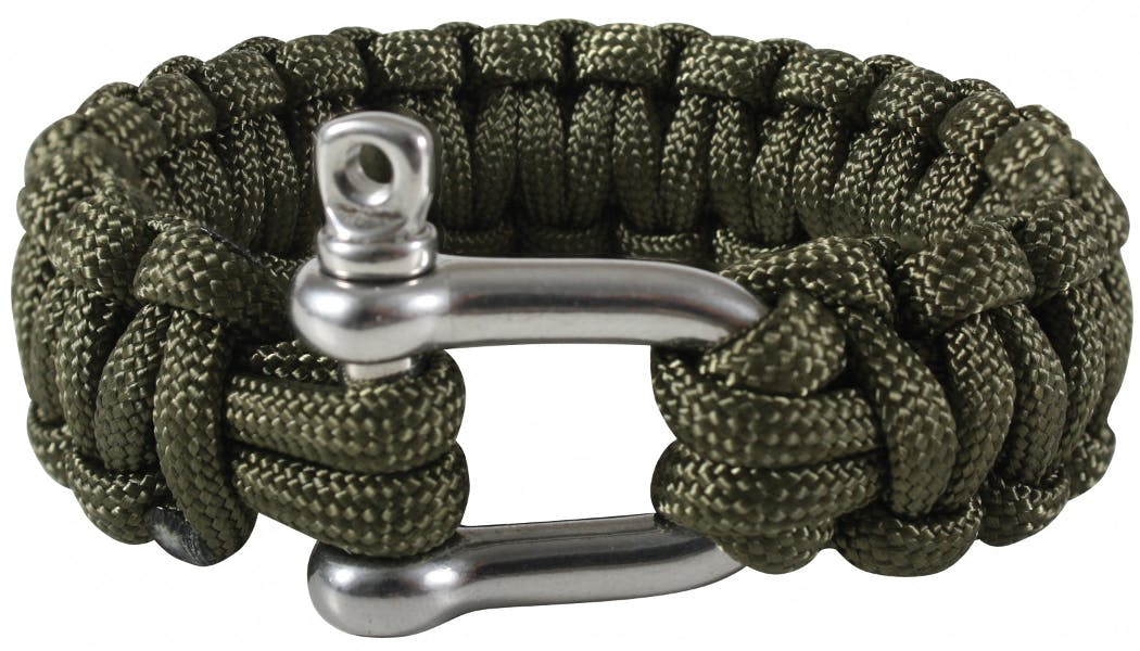 ROTHCO Paracord Bracelet With D-Shackle - Olivgrön