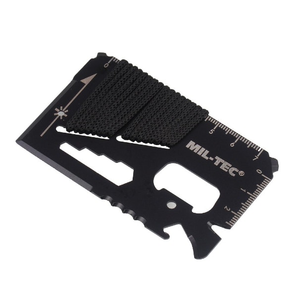 MIL-TEC by STURM BLACK SURVIVAL TOOL CARD PARACORD WITH CASE