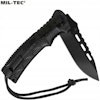 MIL-TEC by STURM BLACK ONE-HAND KNIFE PARACORD W. FIRE STARTER