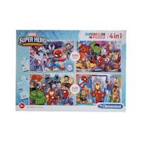Marvel, kartongpussel, 4 olika pussel med 20-60 bitar, skick B