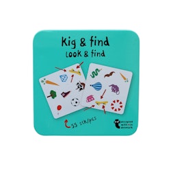 Sök och finn, kortspel i plåtask, skick A