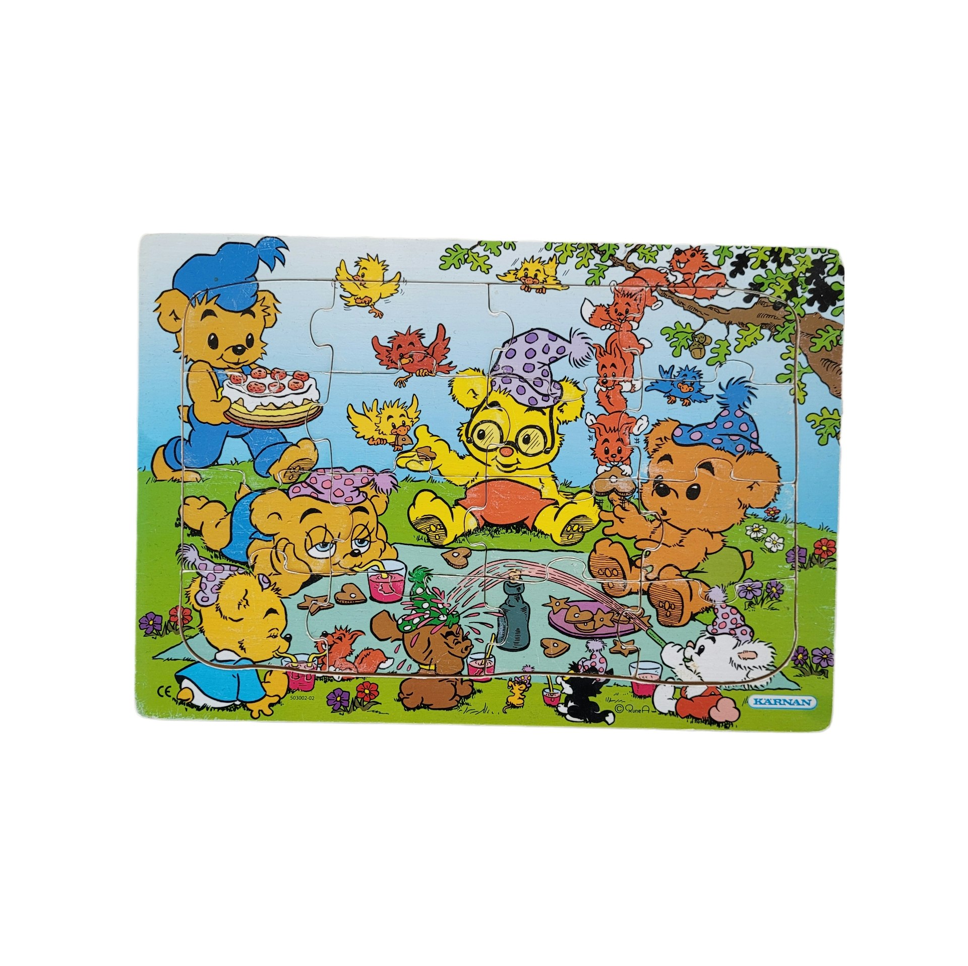Bamse-pussel, träpussel, 16 bitar, skick C