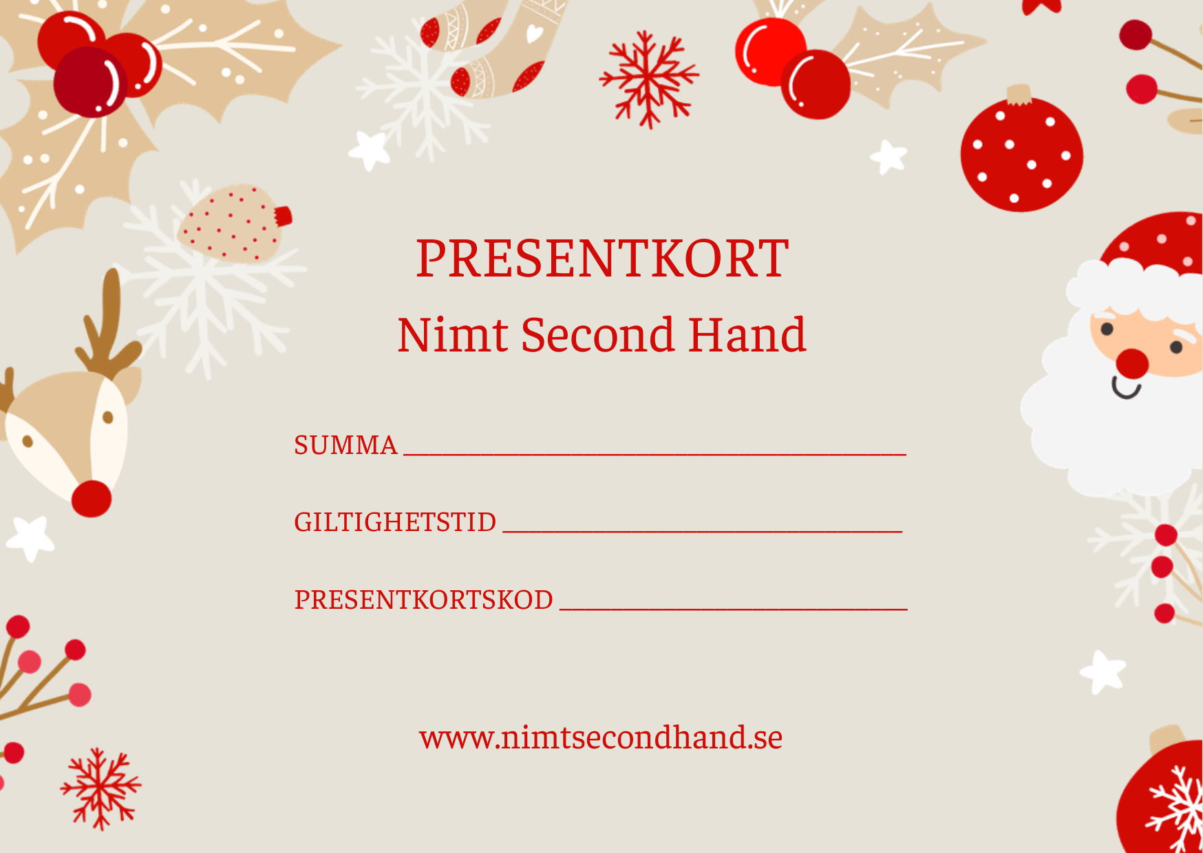 Presentkort, jul
