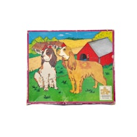 Hund-pussel, träpussel, 9 bitar, skick C