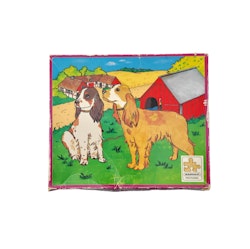 Hund-pussel, träpussel, 9 bitar, skick C