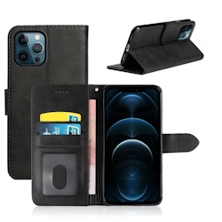 Mobilfodral i Läder med plånbok iPhone12 olika färger
