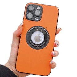 Stiligt Skinnfodral till din Iphone 14 Plus Orange