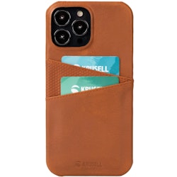 Leather CardCover iPhone 13 Cognac