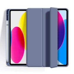 iPad Air 10.9 2020/2022 Fodral Vikbart med Pennfack Duvblå