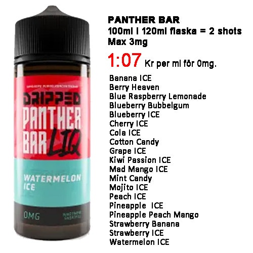 Panther Bar shortfill 120ml