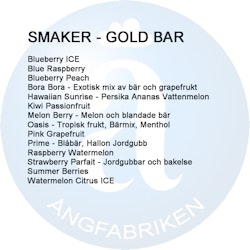 10-pack Gold Bar engångsvejp 20mg