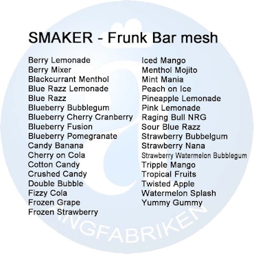 FRUNK bar mesh engångsvejp