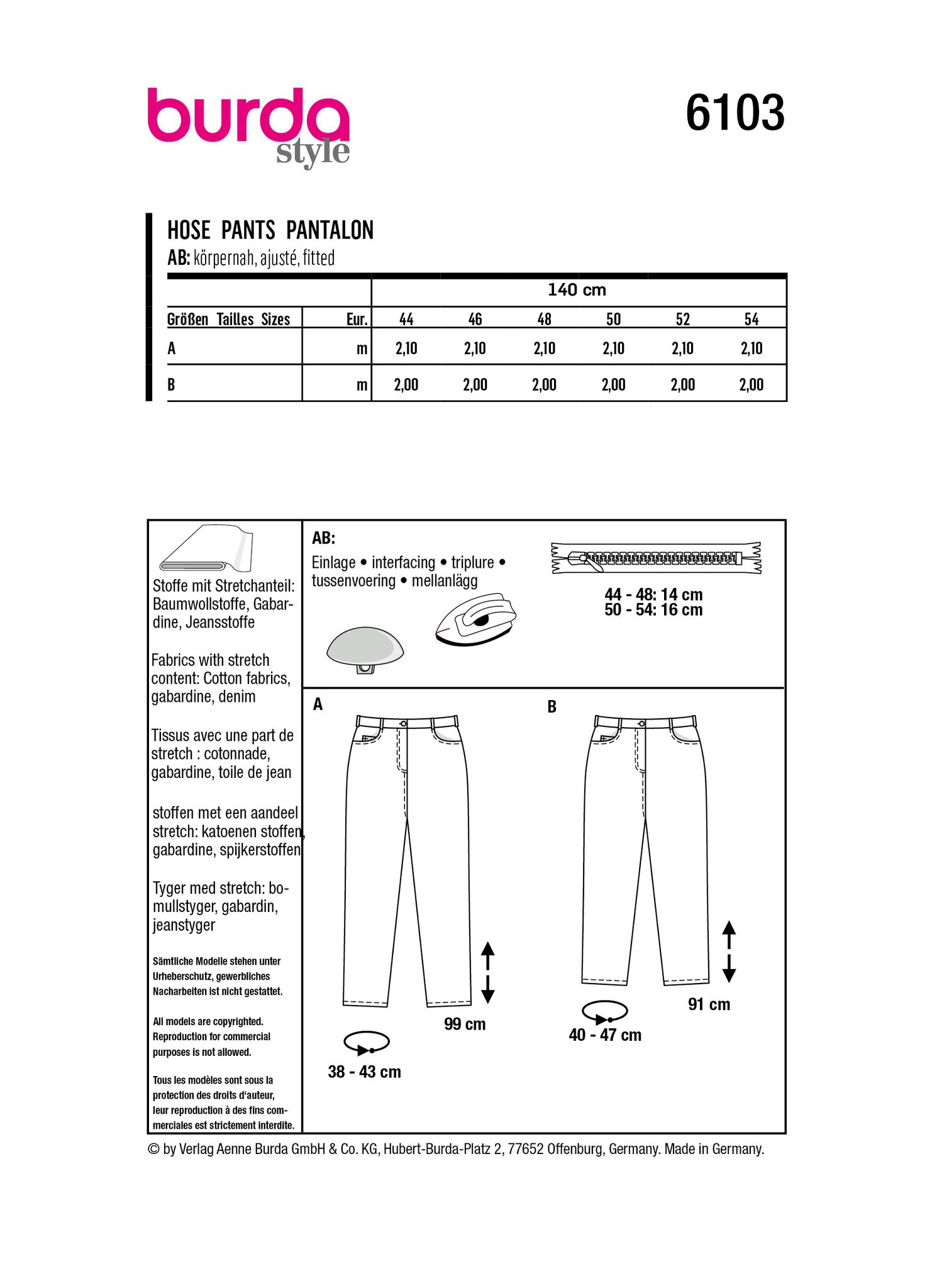 BURDA - STYLE - BYXA stl 44-54