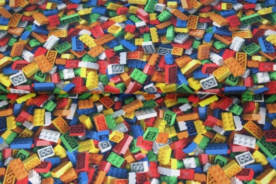 Bomullstrikå Mönstrad - LEGO säljs per dm