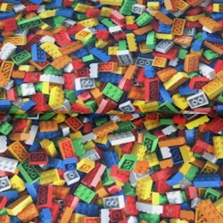 Bomullstrikå Mönstrad - LEGO säljs per dm FÖRKÖP