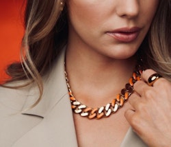 Riviera revercable halsband orange/guld