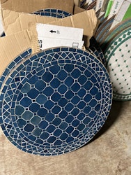Blått mosaik bord