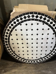 Vit/svart mosaik bord