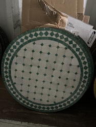 Vit/grönt mosaik bord