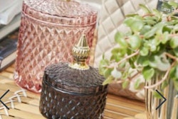 Miia Glas burk med lock i rosé/guld