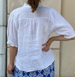 Vit linne blus Elsa