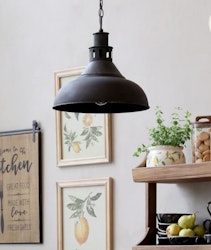 Fabriks lampa i antik svart