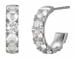 Stella 4mm örhängen i silver/klarglas