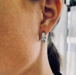 Stella 4mm örhängen i silver/klarglas