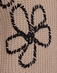 Tess mysig ull tröja med blom broderat