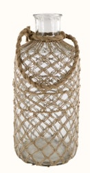 Stor flaska med jute rep och handtag