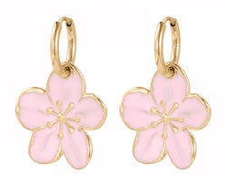 Calista enamel örhänge guld/rosa