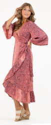 Klänning Felicity korall/rosa/champagne/indigo