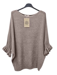 Stickad tröja Ebba med pingvinärm beige