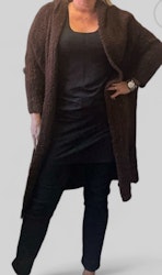 Gosig cardigan med luva espresso
