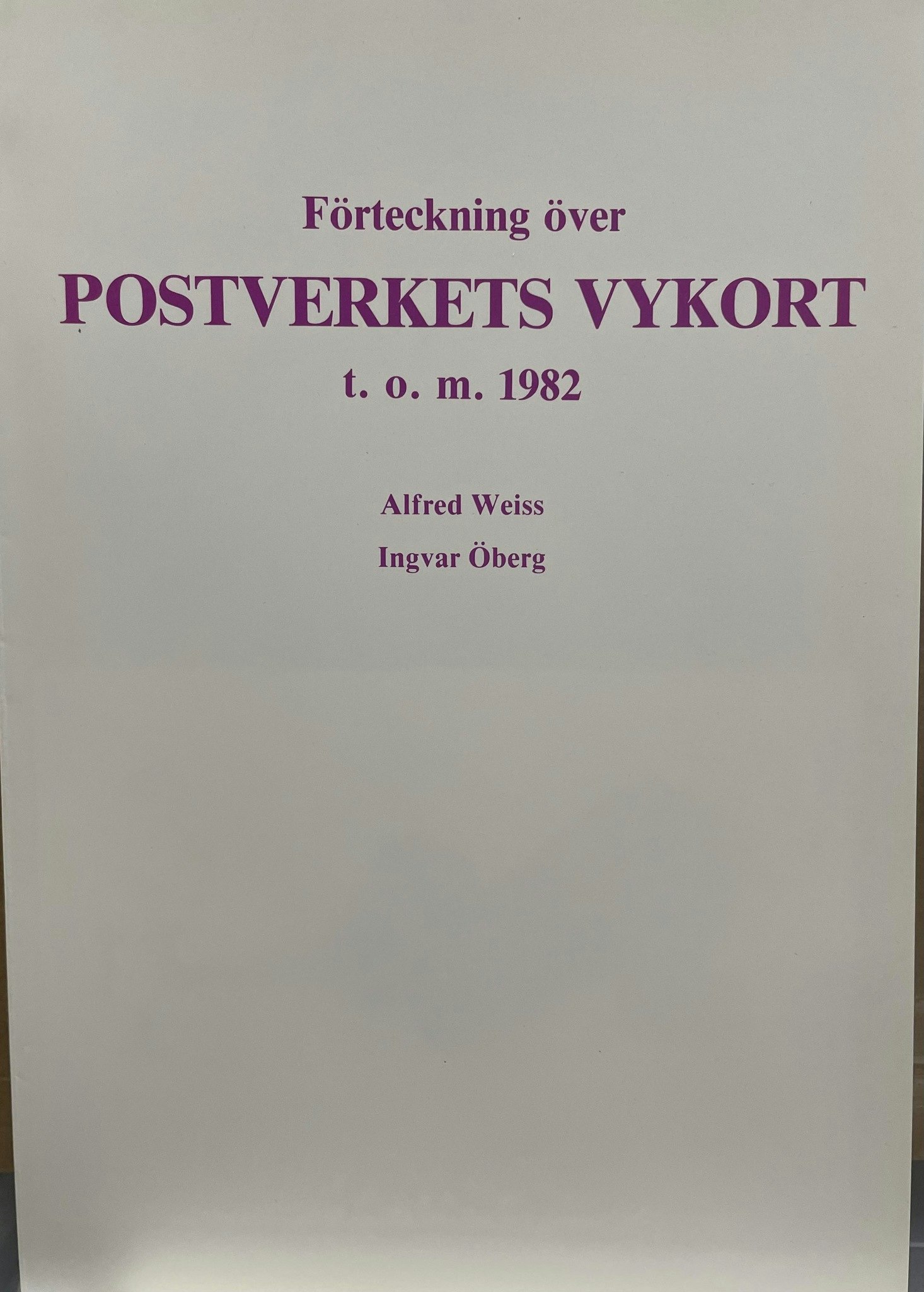 Förteckning över Postverkets vykort till och med 1982