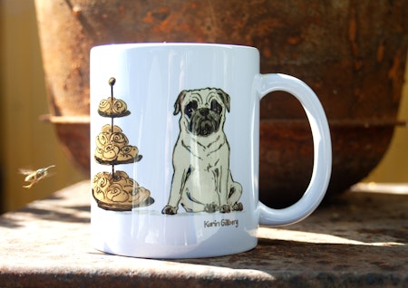 Mops med kanelbulle mugg