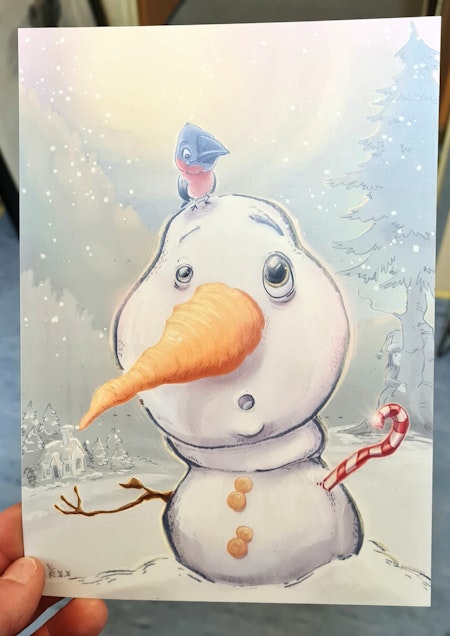 Julkort Snögubbe