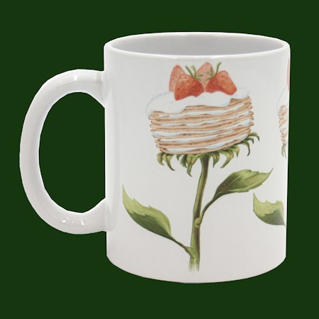 Mugg Pannkakstårta som solros