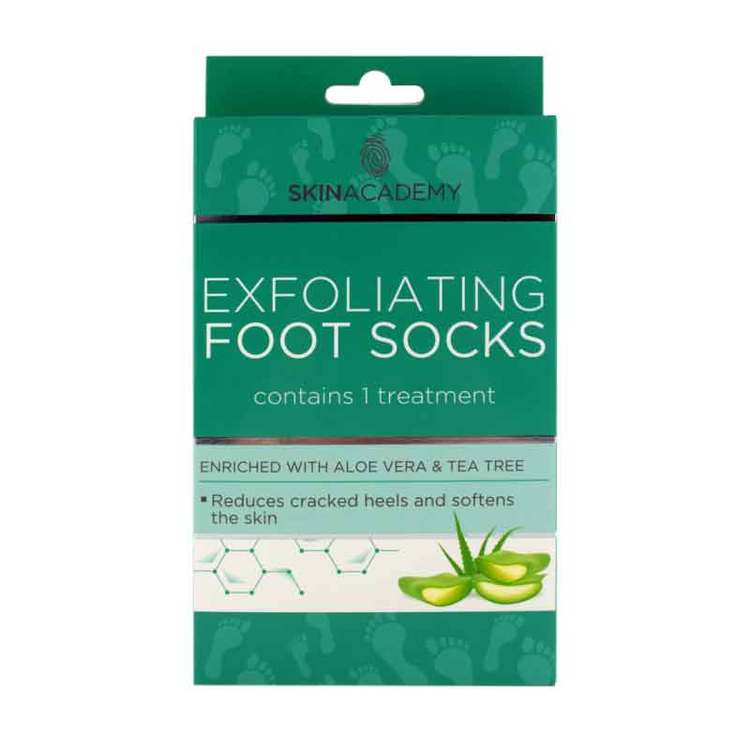 SKIN ACADEMY Exfoliating Foot Socks Aloe Vera & Tea Tree