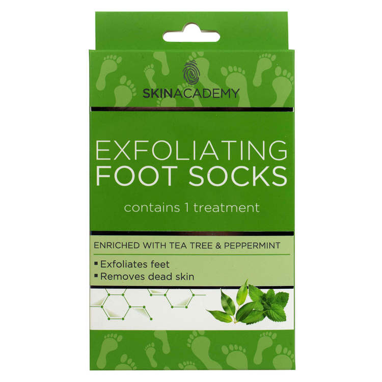 SKIN ACADEMY Exfoliating Foot Socks Tea Tree & Peppermint