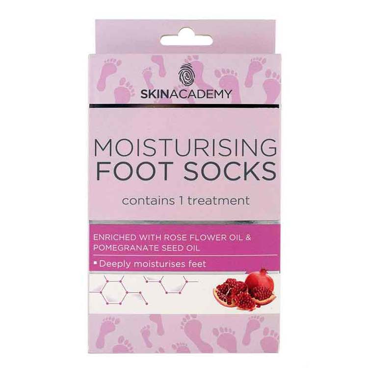 SKIN ACADEMY Moisturising Foot Socks Rose Flower & Pomegranate