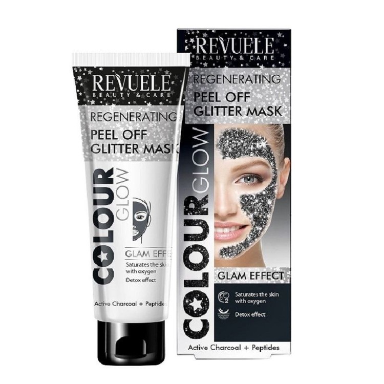 REVUELE Regenerating Peel Off Glitter Mask Black