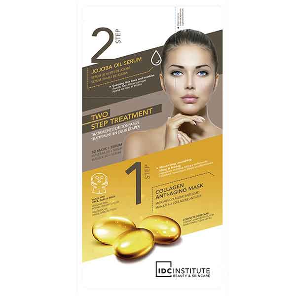 IDC INSTITUTE 2 Step Treatment 3D Mask-Serum Jojoba Oil & Collagen Anti-Aging